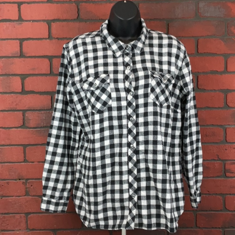 Bit &‎ Bridle Shirt Womens XL Checkered Button Down